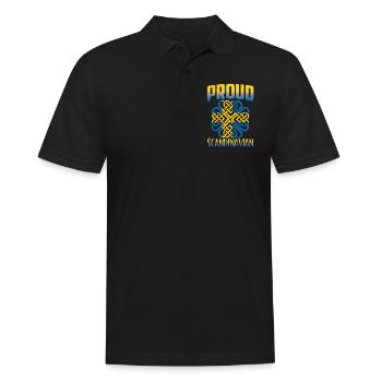 Stolzer Skandinavier Schwede Skandinavien Nordisch - Männer Poloshirt - Schwarz - Vorne - Kai (181cm)