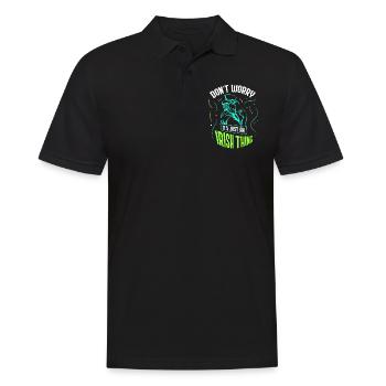 Ne vous inquiétez pas, ce n’est qu’un Irlandais excentrique irlandais - Polo Homme - noir - Devant - Kai (181cm)