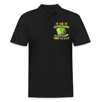 The leprechaun forced me to do so Ire Leprechaun - Men's Polo Shirt - black - Front - Kai (181cm)