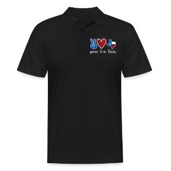 Frieden Liebe Texas Stolz Texaner Texanisch - Männer Poloshirt - Schwarz - Vorne - Kai (181cm)