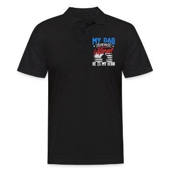 Vater Ist Nicht Nur Ein Veteran Er Ist Mein Held - Männer Poloshirt - Schwarz - Vorne - Kai (181cm)