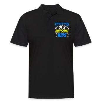 Stepfather Of Two Great Kids Stepdad - Men's Polo Shirt - black - Front - Kai (181cm)