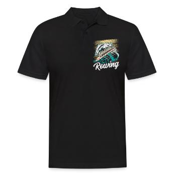 Rowing Rowing Rowing Rowing Boat Rowing Rower - Men's Polo Shirt - black - Front - Kai (181cm)