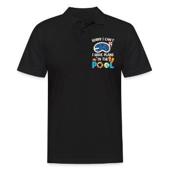 I can't I have plans for the pool sorry - Men's Polo Shirt - black - Front - Kai (181cm)