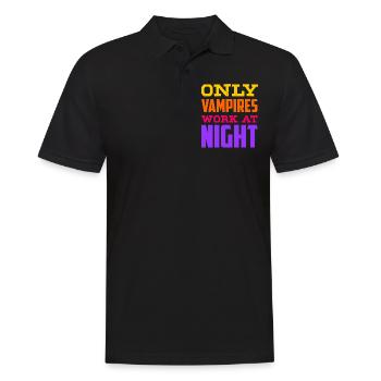 Seuls les vampires travaillent le jour en disant la nuit - Polo Homme - noir - Devant - Kai (181cm)