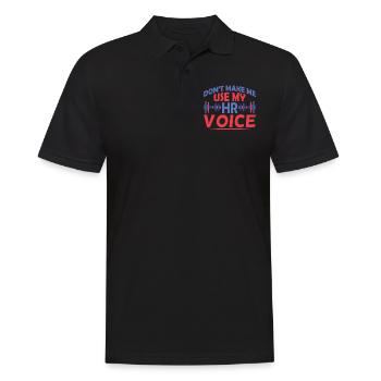 Zwinge Mich Nicht Meine Hr Stimme Zu Benutzen - Männer Poloshirt - Schwarz - Vorne - Kai (181cm)