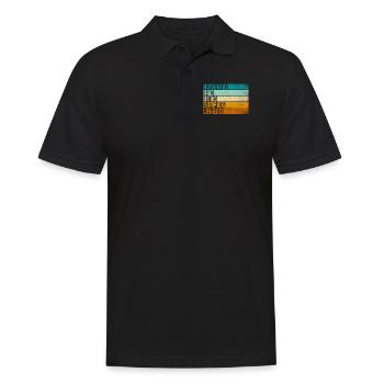 Retro Husband Dad Hero Surfing Legend - Männer Poloshirt - Schwarz - Vorne - Kai (181cm)