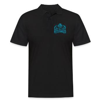 Coole Curling Plakette Lets get stoned für Curler - Männer Poloshirt - Schwarz - Vorne - Kai (181cm)