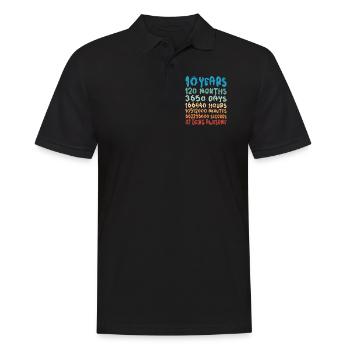 10 Years Months Days Being Awesome 10th Birthday - Men's Polo Shirt - black - Front - Kai (181cm)