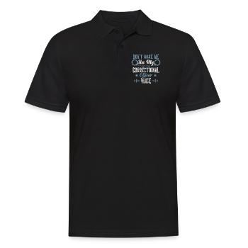 Ne me faites pas utiliser ma voix d’agent correctionnel - Polo Homme - noir - Devant - Kai (181cm)