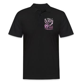 Cette reine fait 89 look Fabuleux 89e anniversaire - Polo Homme - noir - Devant - Kai (181cm)