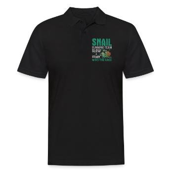 Snail Running Team Funny Snail Runner - Men's Polo Shirt - black - Front - Kai (181cm)