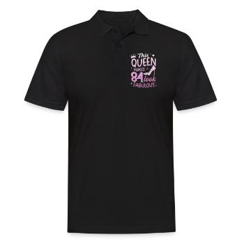 This Queen makes 84 look Fabulous 84th birthday - Men's Polo Shirt - black - Front - Kai (181cm)