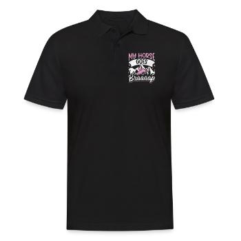 My Horse Goes Braaaap Snowmobiles - Men's Polo Shirt - black - Front - Kai (181cm)