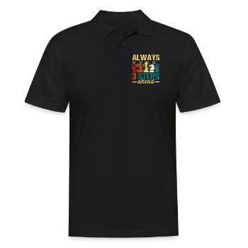 Always 3 Steps Ahead funny chess - Men's Polo Shirt - black - Front - Kai (181cm)