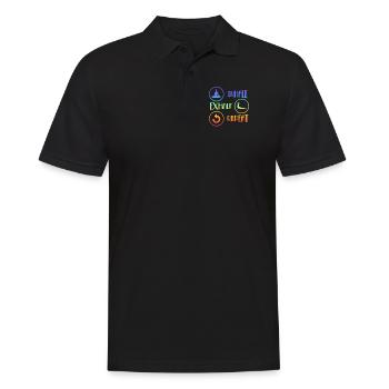 Inhale Exhale Repeat Yoga - Männer Poloshirt - Schwarz - Vorne - Kai (181cm)