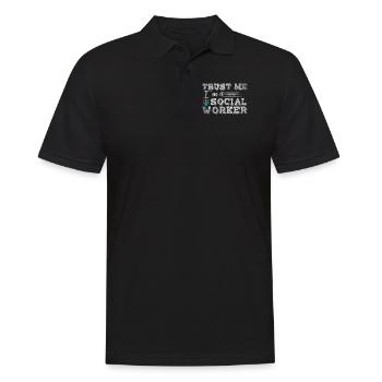 Croyez-moi, je suis un travailleur social drôle Sozialarbeiter - Polo Homme - noir - Devant - Kai (181cm)