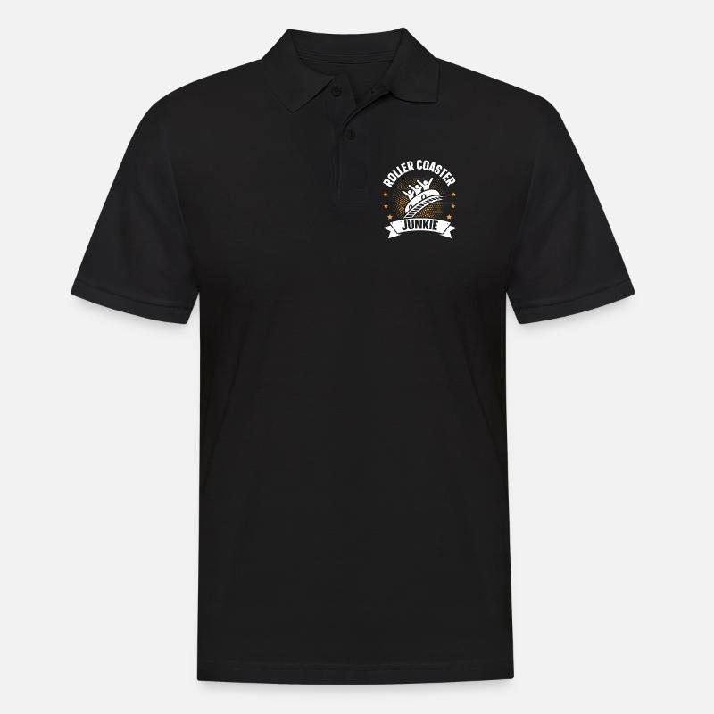 Roller Coaster Junkie Roller Coaster - Männer Poloshirt - Schwarz