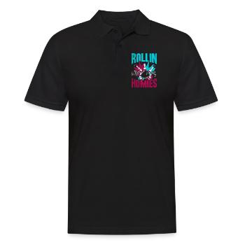 Rollin with my Homies Retro Bowling Geschenk - Männer Poloshirt - Schwarz - Vorne - Kai (181cm)