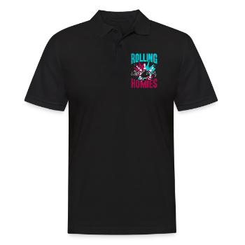 Rolling with my Homies Retro Bowling Geschenk - Männer Poloshirt - Schwarz - Vorne - Kai (181cm)