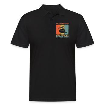 Life Is Better With A Magnet In Your Hand Magnet - Men's Polo Shirt - black - Front - Kai (181cm)
