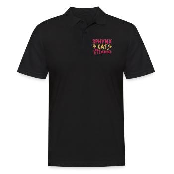 Sphynx Cat Mom - Männer Poloshirt - Schwarz - Vorne - Kai (181cm)