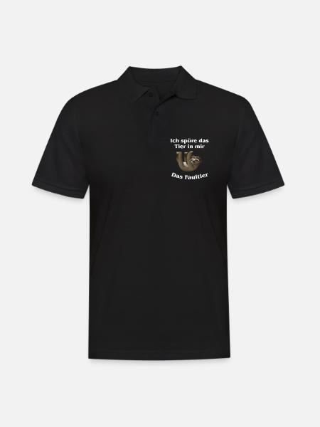 Faultier 1 - Männer Poloshirt - Schwarz