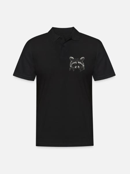 Waschbär - Männer Poloshirt - Schwarz
