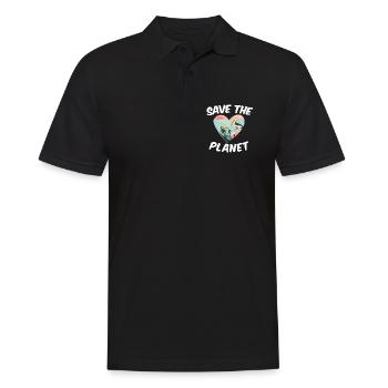 Save The Planet - Männer Poloshirt - Schwarz - Vorne - Kai (181cm)