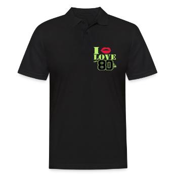 J’adore les années 80 - Polo Homme - noir - Devant - Kai (181cm)