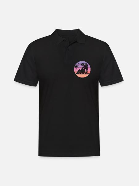 Anubis-rosa Sonnenuntergang – altes Ägypten - Männer Poloshirt - Schwarz
