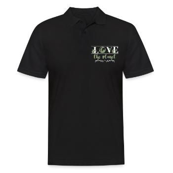 Love the Planet Awareness Day of the Earth Nature - Men's Polo Shirt - black - Front - Kai (181cm)