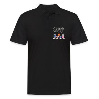 Schulanfang - Männer Poloshirt - Schwarz - Vorne - Kai (181cm)