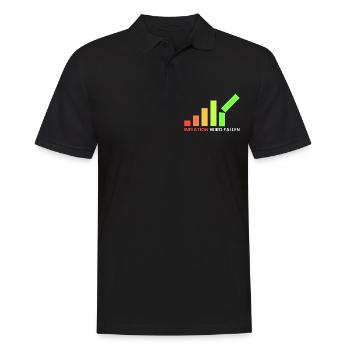 Inflation wird fallen - Männer Poloshirt - Schwarz - Vorne - Kai (181cm)