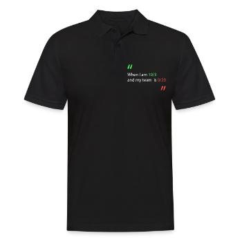 Quand je suis en tête contre mon équipe - Polo Homme - noir - Devant - Kai (181cm)