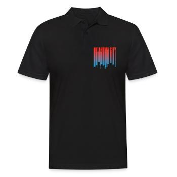 Oklahoma City Skyline Gradient - Männer Poloshirt - Schwarz - Vorne - Kai (181cm)