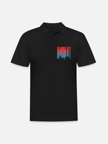 Oklahoma City Skyline Gradient - Men's Polo Shirt - black