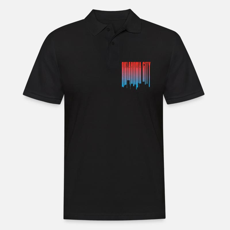 Oklahoma City Skyline Gradient - Männer Poloshirt - Schwarz
