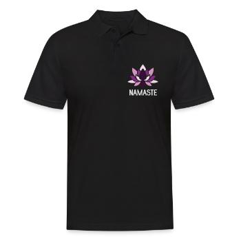 Namaste - Yoga Geschenkidee - Männer Poloshirt - Schwarz - Vorne - Kai (181cm)
