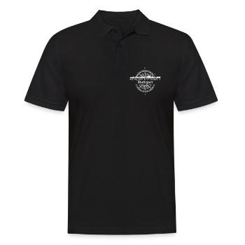 Skyline Stuttgart - Männer Poloshirt - Schwarz - Vorne - Kai (181cm)