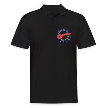 Funny Pizza Lover - Men's Polo Shirt - black - Front - Kai (181cm)