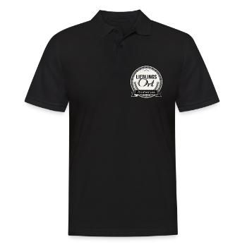 Lieblingsort Ammersee - Männer Poloshirt - Schwarz - Vorne - Kai (181cm)