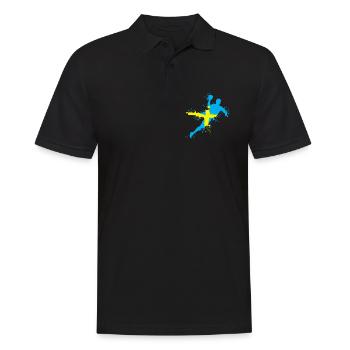 Handball Team Sweden Throw Explosion EC Logo icon - Men's Polo Shirt - black - Front - Kai (181cm)