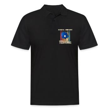 Kleiner Ball Großer Sport - Männer Poloshirt - Schwarz - Vorne - Kai (181cm)