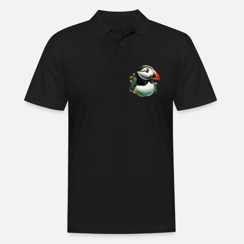 Papageitaucher - Männer Poloshirt - Schwarz