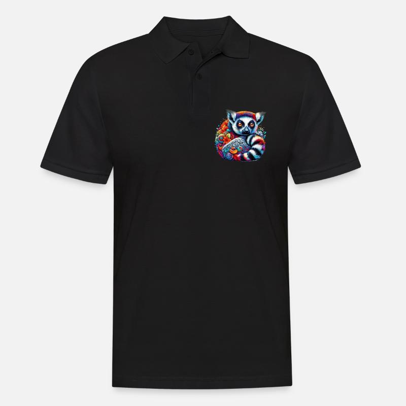 Lemur - Männer Poloshirt - Schwarz