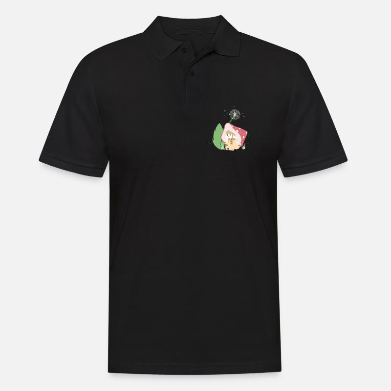 fille champignon en couleur - Polo Homme - noir