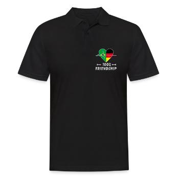 Brasilien und Deutschland 100% Freundschaft - Männer Poloshirt - Schwarz - Vorne - Kai (181cm)