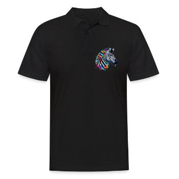 Zebra - Männer Poloshirt - Schwarz - Vorne - Kai (181cm)