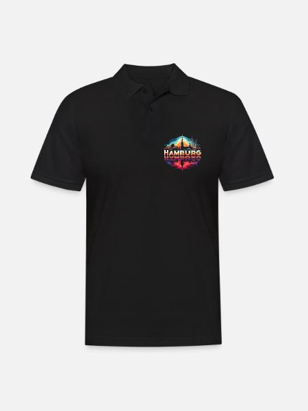 Hamburg Stadt Geschenk - Männer Poloshirt - Schwarz
